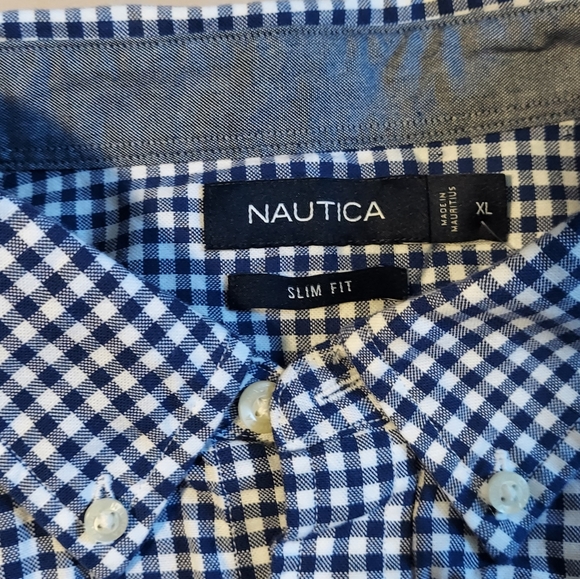 Nautica Men's XL Blue Check Summer Shirt - Picture 2 of 3